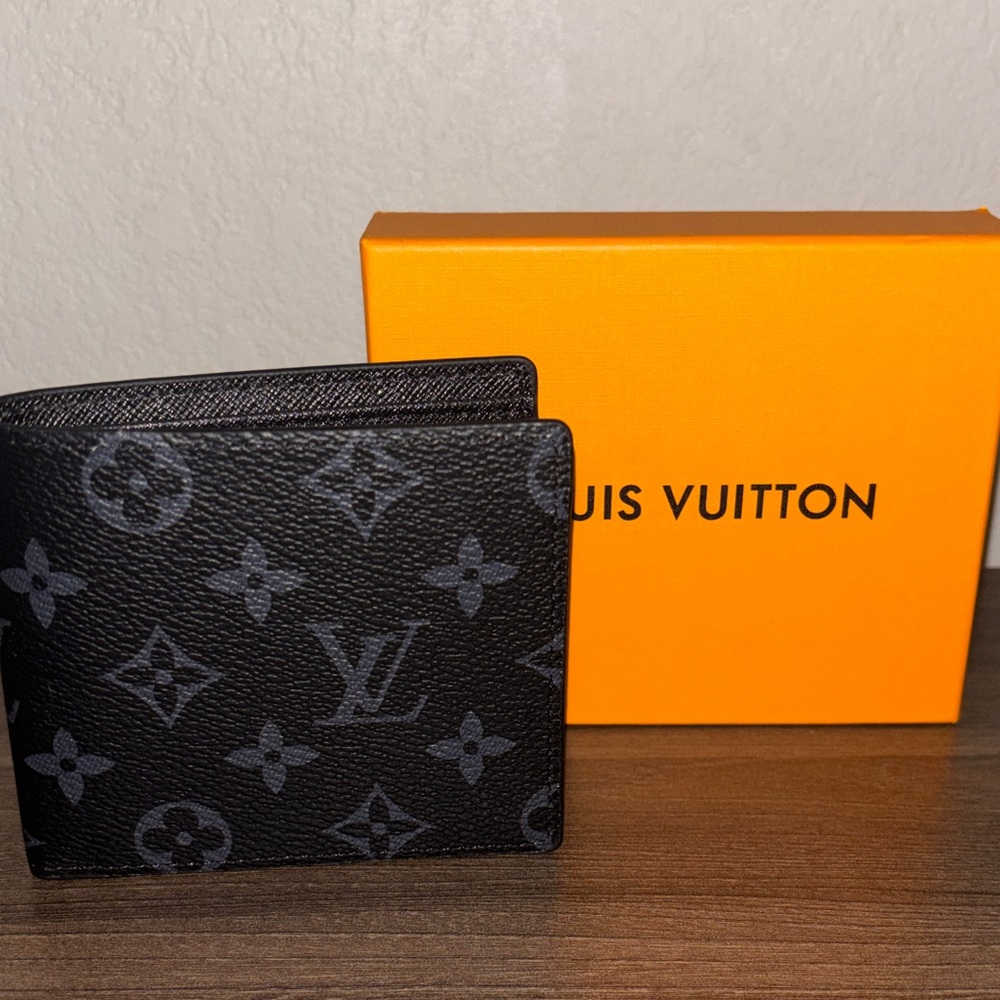 Louis Vuitton Black & Gray Monogram Canvas Men's Wallet